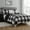Black/White, variant on Buffalo Check 4 Piece Comforter Set Luxury All Season Down Alternative, 2 Shams and Pillow