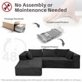 thumbnail image 6 of 108.5” Modular Cloud Sectional Sofa with L Shape Chaise, Oversized Boneless Deep Seat Couch with Corduroy Fabric, No Assembly Required Living Room Sofa, Black, 6 of 11