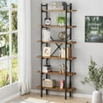 thumbnail image 3 of Tiers Bookshelf Organizer Industrial Shelf Modern Open Display Storage Bookcase  Faux Marble and Metal Bookshelf Standing Storage Shelf Tall Shelving Units for Home Office Study, 3 of 4