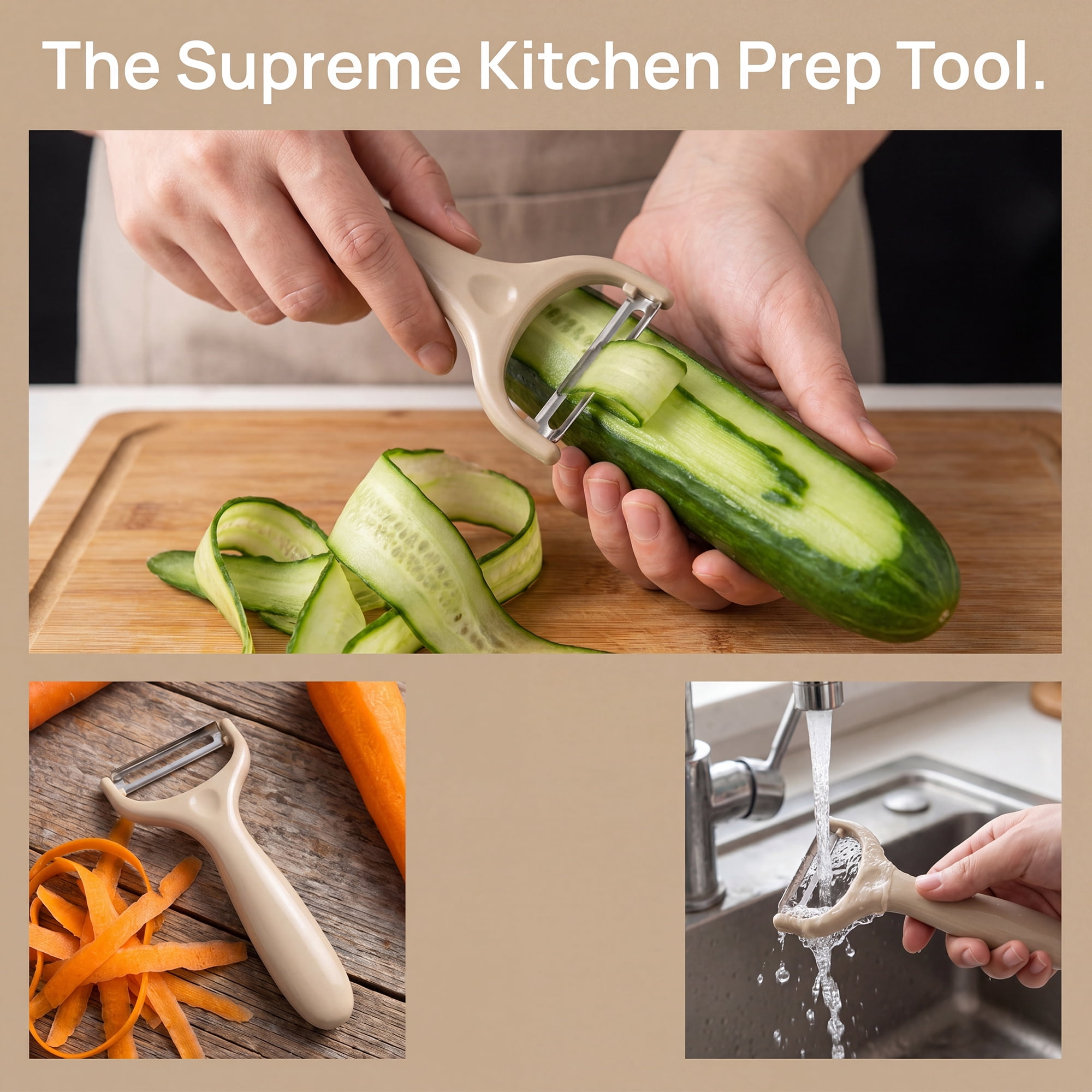 Unique Bargains Plastic Vegetable Peeler with Ergonomic Handle Brown 5.9x2.4x0.6 inch