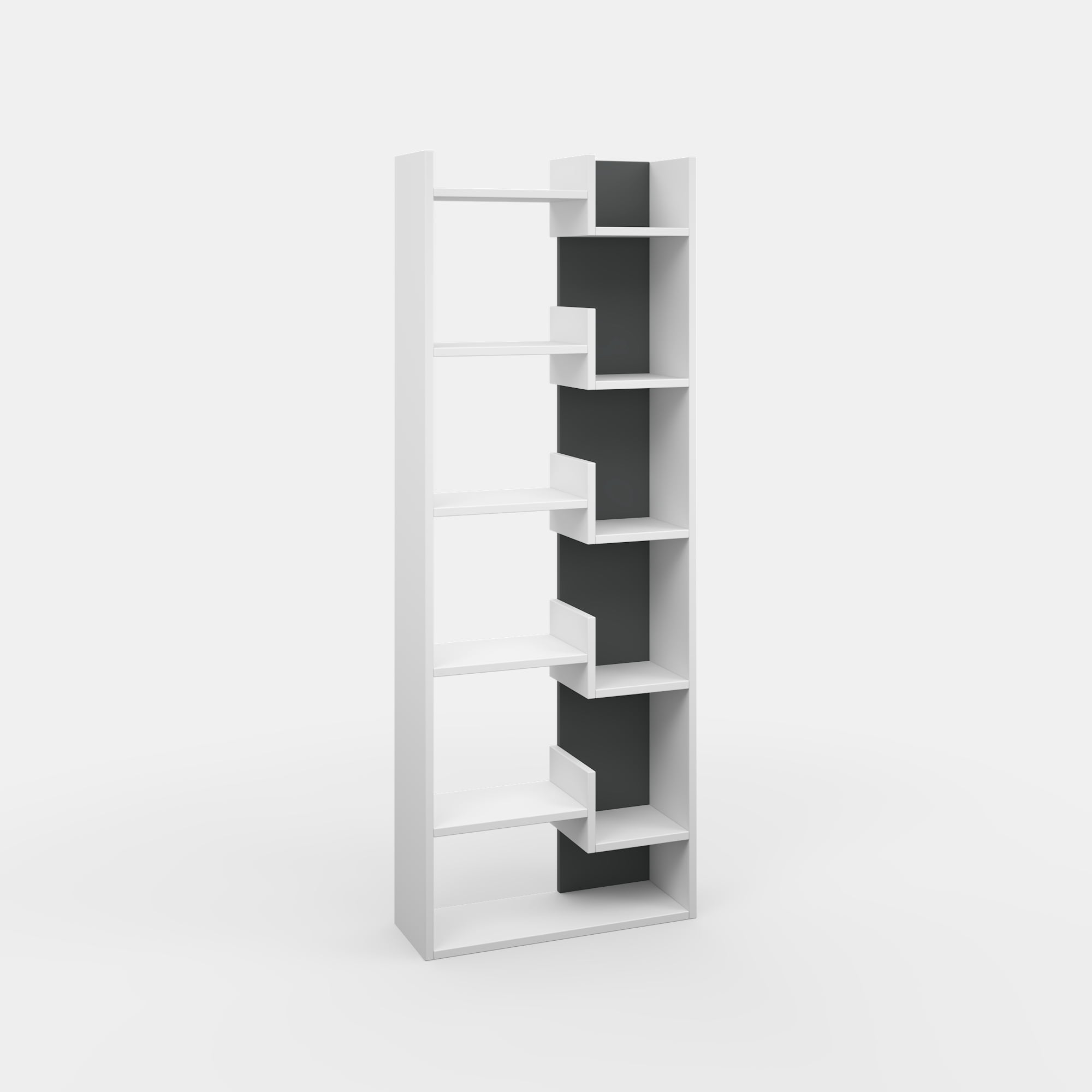 Ada Home Decor 5 Shelf Bookcase Multiple Tier Open Shelf Modern Book Shelves, White/Black