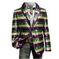 thumbnail image 4 of Purcolt Men's Shiny Sequin Blazer Jacket Sparkly 70s Disco Suit Jacket Glitter Notch Lapel Sport Coat for Weddings Prom Nightclubs, 4 of 6