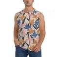 thumbnail image 2 of Goofa Lilies Flowers Printed Men's Sleeveless T-Shirt - Athletic Gym Workout Tank Top for Men - Moisture-Wicking, UPF 30+ Quick-Dry Muscle Tee-XX-Large, 2 of 8