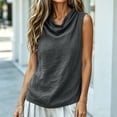 thumbnail image 5 of Omexry Tank Top Fashion Women's Casual Comfortable Solid Sleeveless Cowl Neck Blouse Tank Tops, 5 of 9