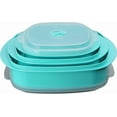 thumbnail image 3 of Microwave Safe Cookware Set with Vented Lids, Turquoise, 6-Piece, 3 of 6