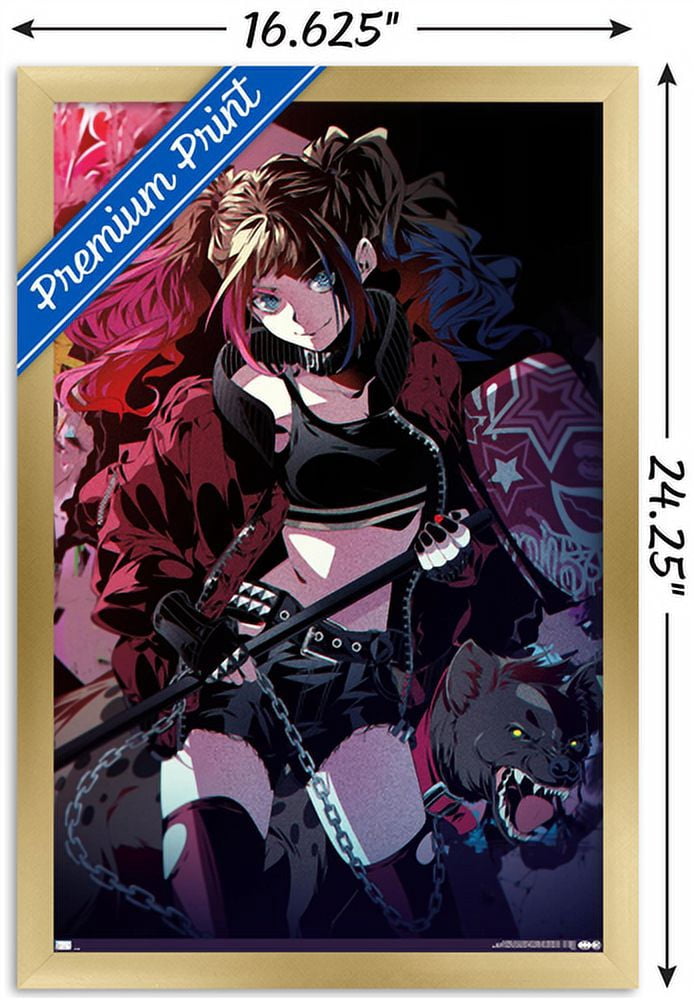 DC Comics - Harley Quinn Anime - Hyena Wall Poster, 14.725" x 22.375", Framed