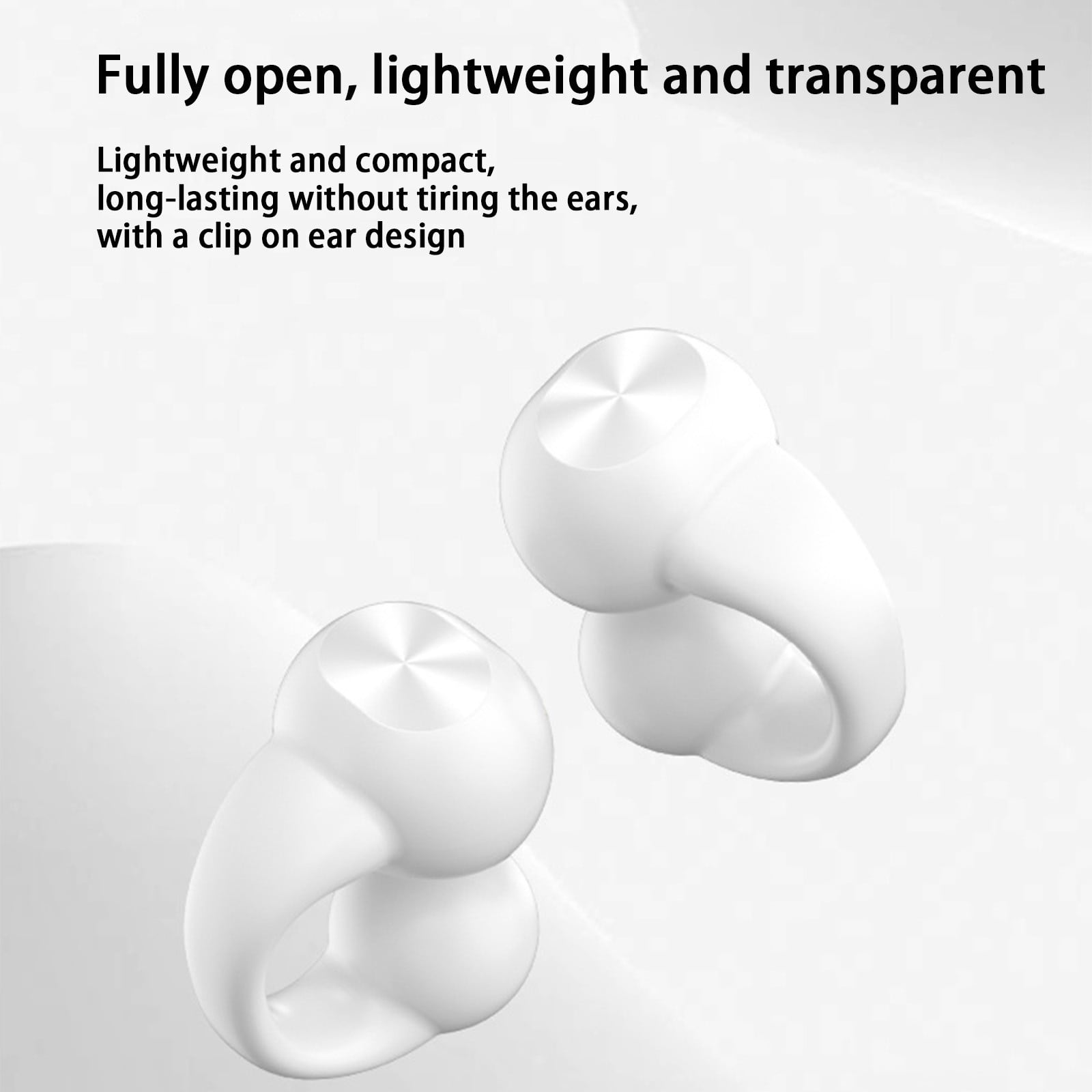 Weloille Earring Wireless Earbuds Bluetooth 5.3 Long Duration Playback Open Ear Headphones For Men,Women,and Kids-Black