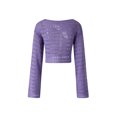 thumbnail image 4 of Txlixc Blusa hueca femenina, camiseta de punto suelta de color sólido con cuello redondo de manga larga Txlixc  moda, 4 of 9