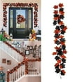 thumbnail image 5 of 4PACK 24Ft Fall Maple Leaf Garland Black&Orange Hanging Fall Leaves Vine Artificial Autumn Garland for Halloween Thanksgiving Home Wedding Fireplace Party Decor, 5 of 10