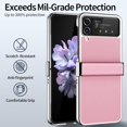 thumbnail image 2 of for Samsung Galaxy Z Flip 4 Case,Slim Thin Lightweight Non-Slip Leather Back Electroplated Frame Shockproof Protective Phone Case with Hinge Protection for Samsung Galaxy Z Flip 4 5G (Pink), 2 of 7