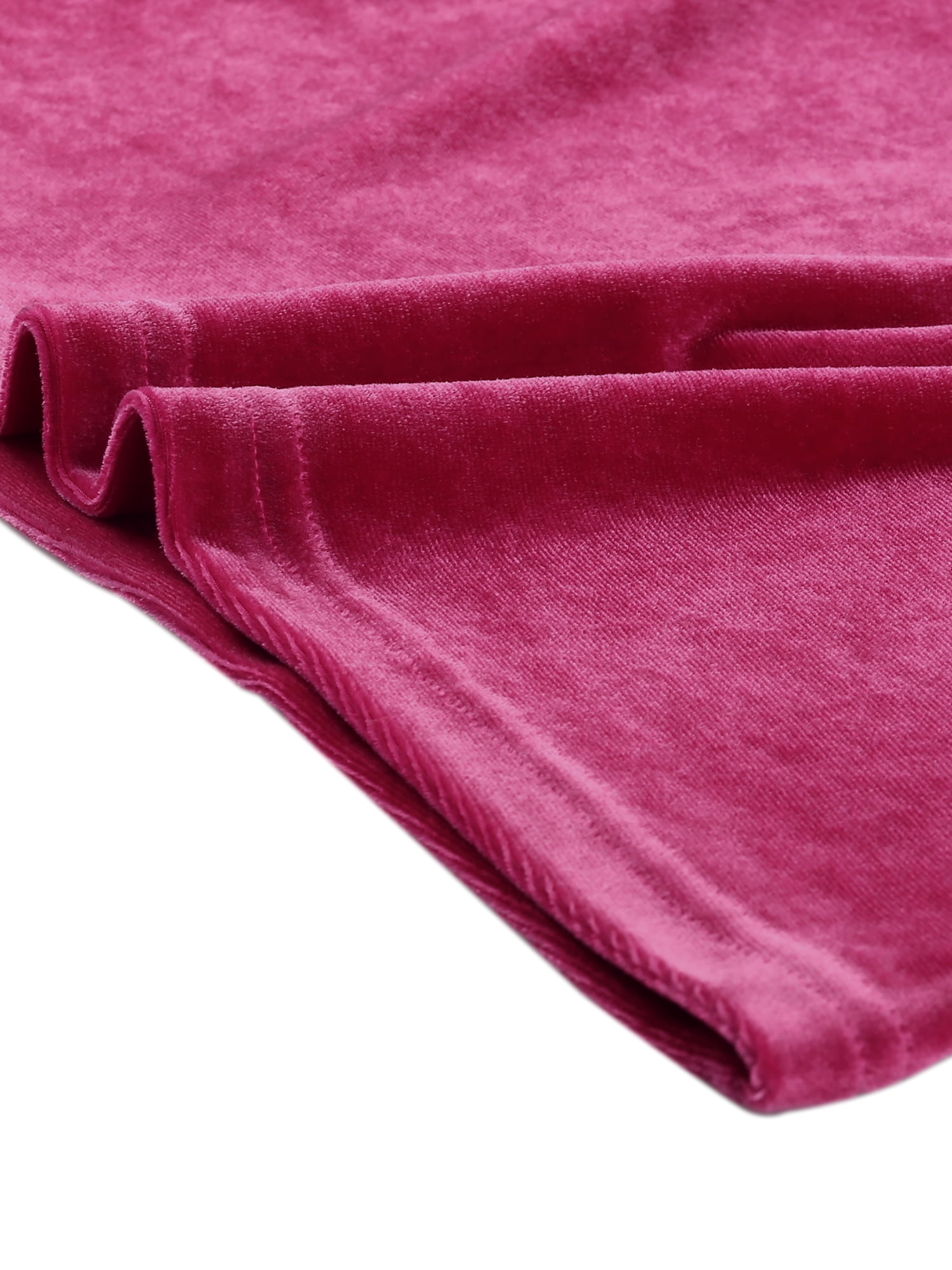 DARING DIVA Women's Velvet Sweetheart Neck Long Sleeves T-Shirt XS Hot Pink