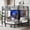 Black 13, variant on Queen Over Twin XL Metal Bunk Bed with Desk and Shelves, LED and USB, Folds into Sofa, Black