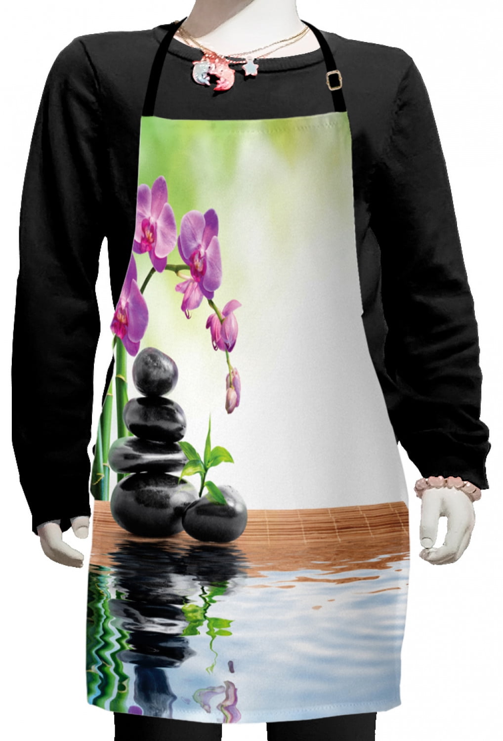 Spa Kids Apron, Spa with Spring Water Health Giving Properties Eastern