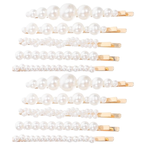 LOLIPPYY 10Pcs White Hair Accessories Copper Bobby Pin Hair Clip for Party Decoration