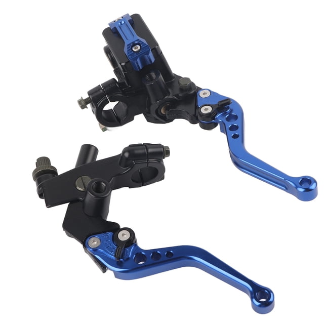 1 par de palancas de depósito de cilindro maestro de embrague de freno de motocicleta universales de 7/8" (22 mm), color azul