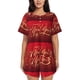 thumbnail image 1 of Balery Happy New Year2 Conjunto de Pijama para Mujer con Estampado, Dos Piezas de Manga Corta y Shorts, Ropa de Dormir Suave con Cuello Redondo y Bolsillos-XX-Large, 1 of 6