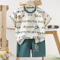 thumbnail image 2 of UAYOTSE Baby Boy Outfits 12-18 Months Clothes Short Sleeve T-Shirt Tee Tops Joggers Casual Elastic Shorts 2Pcs for 18-24 Months Children's Day Gift 2PCS Set,Sizes 5-6 Years, 2 of 5