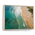 thumbnail image 2 of Designart "Aerial View Green Coastal Beach II" Beach Framed Wall Art - Coastal Beige Beach & Ocean Entryway Framed Wall Art Print, 2 of 6