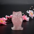 thumbnail image 1 of Natural Rose Quartz Gemstone Carved  Owl Healing Stone Puff Pocket Stone Reiki Balancing, 1 of 8