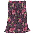 thumbnail image 2 of Fuzoiu Rose Mix Leopard 2 Print Ultra-Soft Micro Fleece Blanket,All Seasons Flannel Throw, Lightweight Blanket for Bed, Sofa, Couch, Movie Night, Camping, and Travel-60"x50", 2 of 7