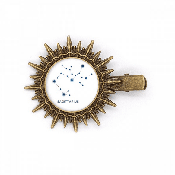 Sagittarius Constellation Sign Zodiac Hairpin Sun Headwear Retro Metal Clips Pin