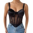 thumbnail image 1 of Gibobby Lencería de mujer Corsé Encaje Floral Bralette Bralet Bra Tank Crop Ropa interior(Negro,M), 1 of 5