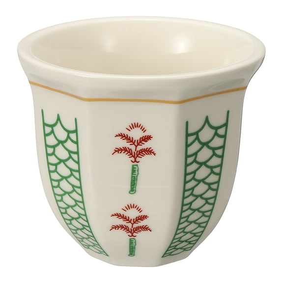 Uxcell Arabic Coffee Cup, 8.5 oz Ceramic Tea Cups Espresso Coffee Mug for Latte Cappuccino Milk Office Home Party Gifts, (White/Green, Style F)