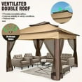 thumbnail image 3 of COBIZI 11x11 Pop up Gazebo Outdoor Canopy Gazebo Patio Gazebo with Mosquito Netting Canopy Shelter with 121 Square feet of Shade for Poolside, Garden, Party and Backyard, Dark Gray(Upgraded), 3 of 18