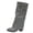Grey, variant on Shadoumai Women's Slouchy Knee High Boots Pointed Toe Leather Motorcycle Boots Vintage Low Heel Retro Foldover Fall Pull On Stacked Heeled Goth Winter Boots