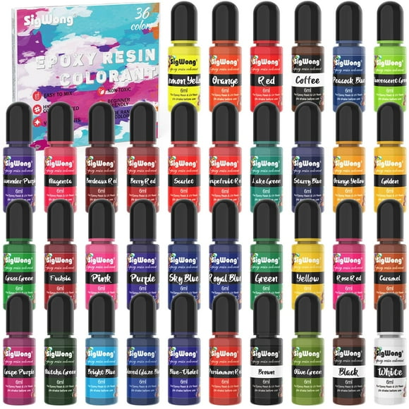 Pigmento de resina epoxi SigWong 36, líquido de color, 6 ml, translúcido
