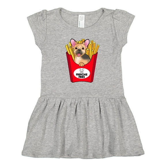 Inktastic Cute Frenchie in French Fries Girls Toddler Dress