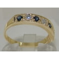 thumbnail image 3 of LBG Solid 10k .417 Yellow Gold Natural Diamond and Sapphire Womens Band Ring (0.16 cttw, H-I Color, I2-I3 Clarity), 3 of 5