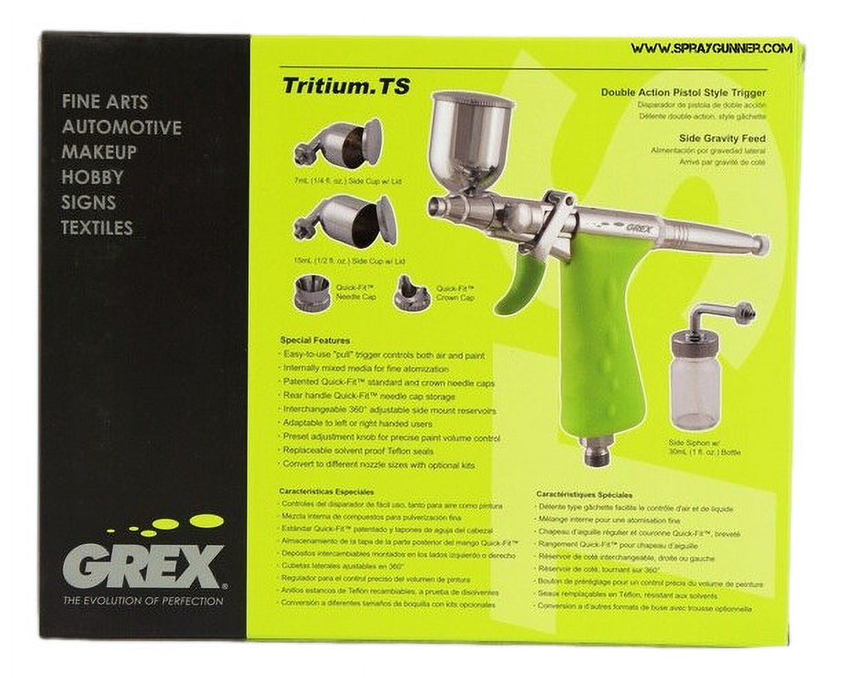 Grex Tritium TS Dual Action Side Gravity Airbrush Set - 0.2 mm