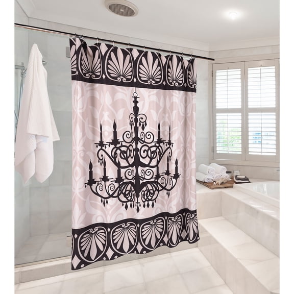 Carnation Home "Luminere" Heavier Weight Fabric shower curtain 100% polyester size 70"x72"