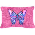 thumbnail image 1 of 12 x 16 In. Butterfly on Pink Indoor & Outdoor Fabric Decorative Pillow, 1 of 1