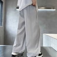 thumbnail image 4 of HAPIMO Boys Kids Drapey Wide Leg Pants Elastic Waist Lightweight Trousers for Loungewear and Daily Wear Gray 160, 4 of 5