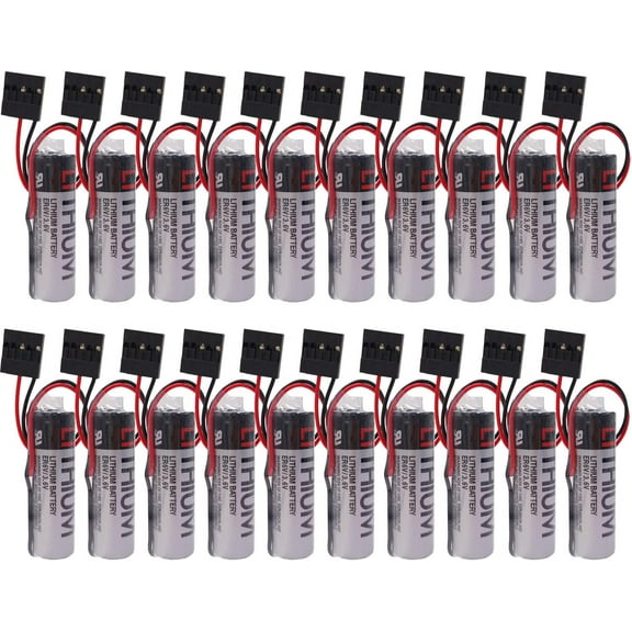 (Pack of 20) ER6VC3N ER6V/3.6V 2Ah JAE5PIN Lithium Replacement Battery PLC Battery with JAE5PIN Plug