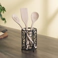 thumbnail image 4 of Home Basics Scroll Collection Kitchen Steel Silverware And Cutlery Holder, Black, 4 of 5