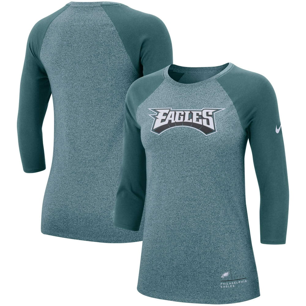 Philadelphia Eagles Nike Women's Current Logo 3/4Sleeve Marled Raglan
