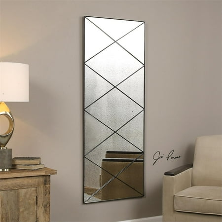60 Thin Metal Frame Accented With Diagonal Strips Decorative