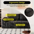 thumbnail image 6 of 71" Corduroy Loveseat Sofa, 2-Seater Modern Couches for Small Spaces, No Assembly Foam Floor Couch for Living Room Bedroom Apartement, Black, 6 of 8