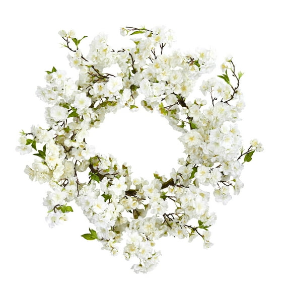 Nearly Natural Cherry Wreath, 24" (Assorted Colors)