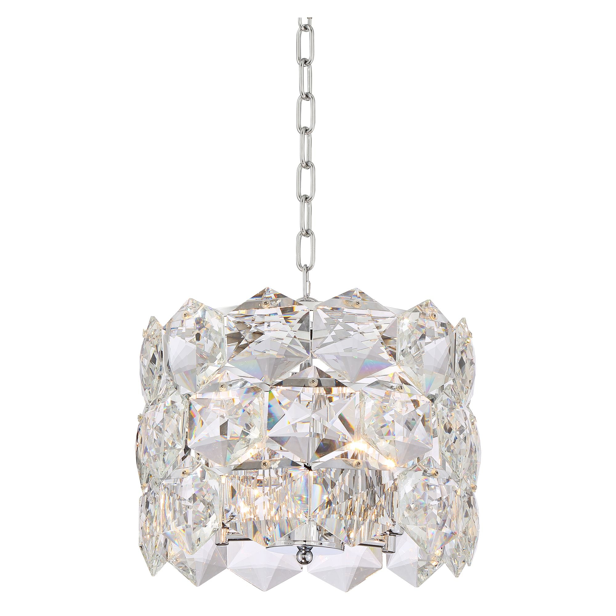 Vienna Full Spectrum Chrome Crystal Pendant Chandelier 13 1/2" Wide Modern 5-Light Fixture for Dining Room House Kitchen Entryway