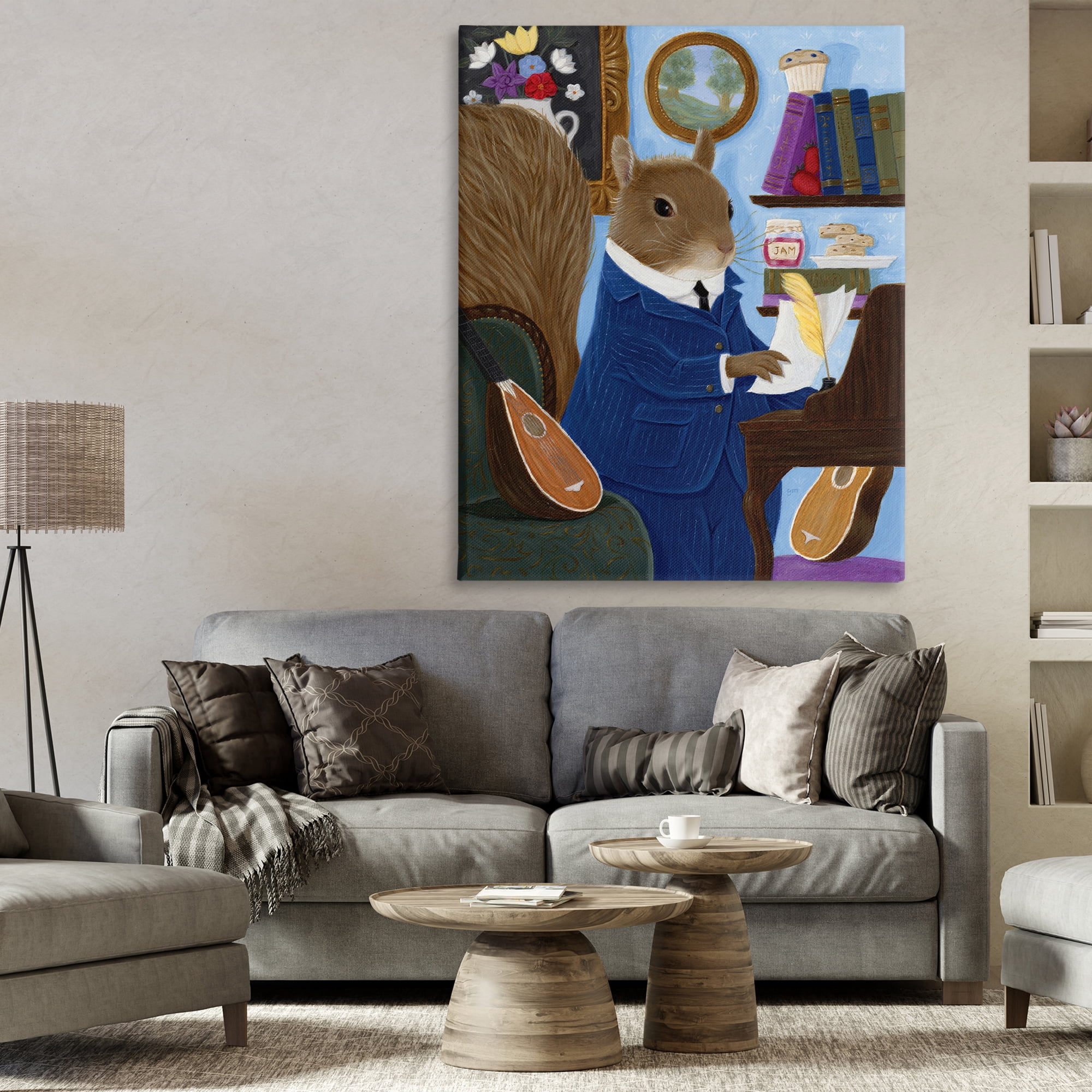 Stupell Industries Gentleman Squirrel Composing Canvas Wall Art, design by Gina Matarazzo