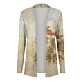 thumbnail image 5 of DDAPJ pyju Christmas Cardigan for Women 2025 Funny Snowflake Santa Print Tops Lightweight Casual Open Front Long Sleeve Cardigans Khaki M, 5 of 6
