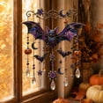 thumbnail image 3 of Halloween Acrylic Suncatcher Wind Chime Hanging Ornament, Colorful Light Refracting Spooky Window Decor with Melodic Chimes, Weatherproof Outdoor Patio Garden Yard Party Decoration, Multicolor, 3 of 7