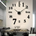 thumbnail image 3 of BadPiggies Large Black 3D Frameless Wall Clock Stickers DIY Wall Decoration for Living Room Bedroom, 3 of 8