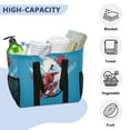 thumbnail image 5 of Basketball Player Slam Dunk Reusable Grocery Bags with Handle Side Pocket Waterproof Shopping Portable Tote, 5 of 8