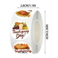 thumbnail image 3 of Thanksgiving Day Stickers Roll 1 Inch Diameter 500 Pcs, Fall Leaf Pumpkin Turkey Harvest Design, Round Decals For Holiday Party Gift Bags Gift Cards Decoration, 3 of 8