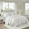 thumbnail image 3 of Madison Park Full/Queen Reversible Quilt Set 3-Piece Classic Stitch Design Summer Lightweight Coverlet Set with Scalloped Edge, White, 3 of 12